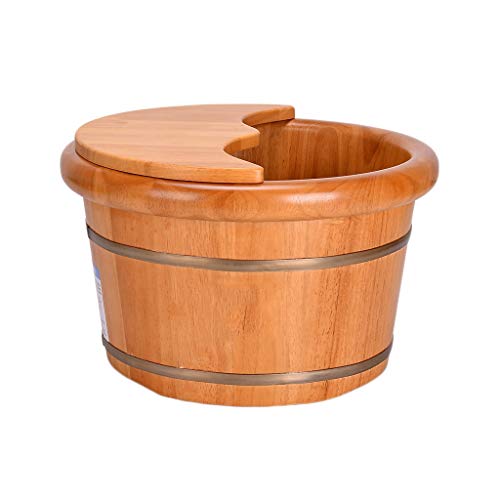 Bañera de pies de roble Katzowen con masajeador