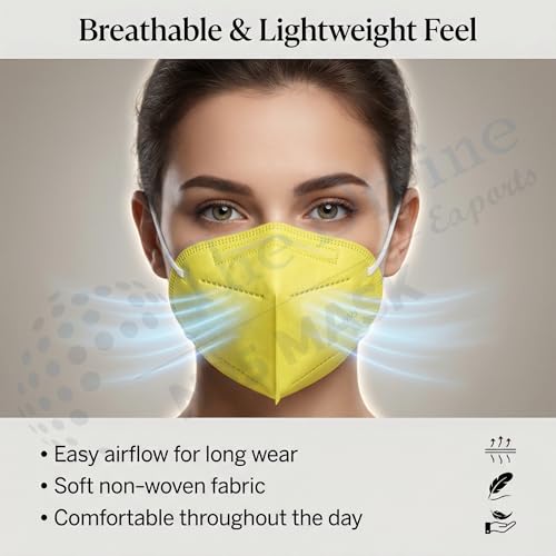 Image of Reusable & Washable Face Mask - Breathable Foldable Non-Woven Fabric Mask with Adjustable Ear Loops for Everyday Use, Comfortable Unisex Fit