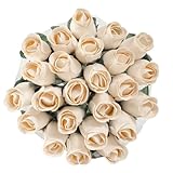 Shop ZoomBee Bouquet of Two Dozen (24) Beautiful Realistic Ivory White Wooden Roses, Forever Flowers, Never Water, Birthday, Wedding, Love