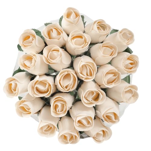 Shop ZoomBee Bouquet of Two Dozen (24) Beautiful Realistic Ivory White Wooden Roses Forever Flowers Never Water Birthday Wedding Love