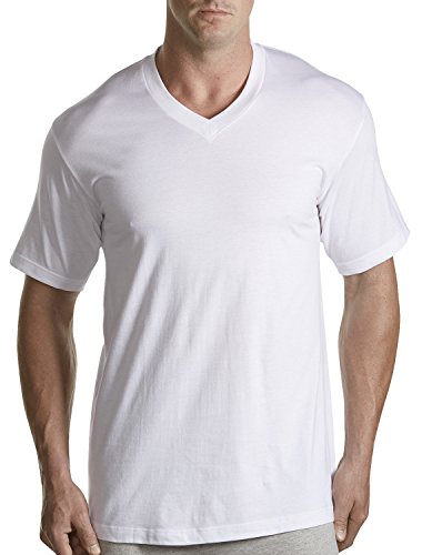 Harbor Bay by DXL Men's Big and Tall 3-pk V-Neck T-Shirts White 3XLT