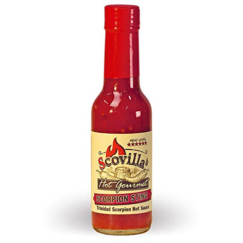 Scovillas Hot Gourmet SCORPION STING Trinidad Scorpion Hot Sauce, 148ml Cover