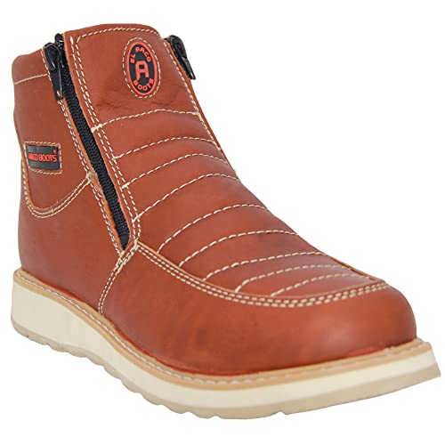 The Western Shops Men's Leather Double Zipper Moc Toe Soft Toe Work Boot