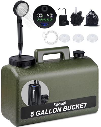 Spopal Ducha Portatil Camping, [Pantalla Temperatura] 10000mAh Recargable Ducha Camper con 20L...
