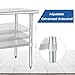 HARDURA Stainless Steel Table 30X36 Inches with Undershelf and Galvanized Legs NSF Heavy Duty Commercial Metel Table for Food Prep