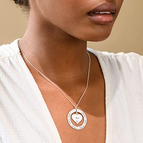 MYKA-Personalized-Grandma-Mom-Engraved-Heart-Shaped-Necklace-for-Woman-Her-Custom-Inscribed-Disc-Pendant-with-Names-Dainty-Gift-Jewelry-Nameplate-For-Mothers-Day-Christmas-Xmas-Summer-Birthday-925-Ste