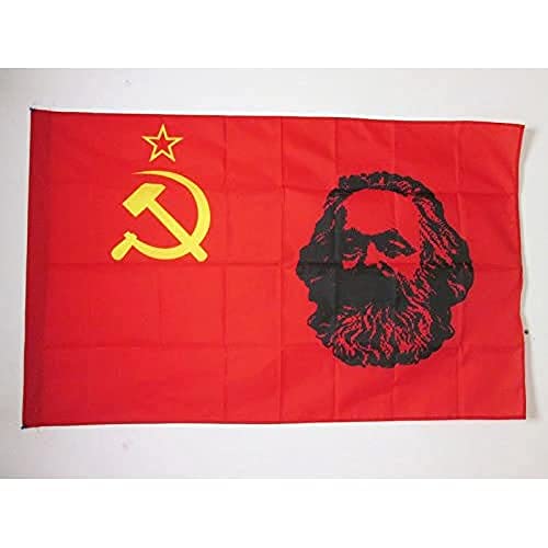 AZ FLAG, USSR with Marx Flag, 2x3 Ft, Marxism Banner with Sleeve, 100% Polyester, Fade Resistant, Vivid Colors, 2' x 3' Feet