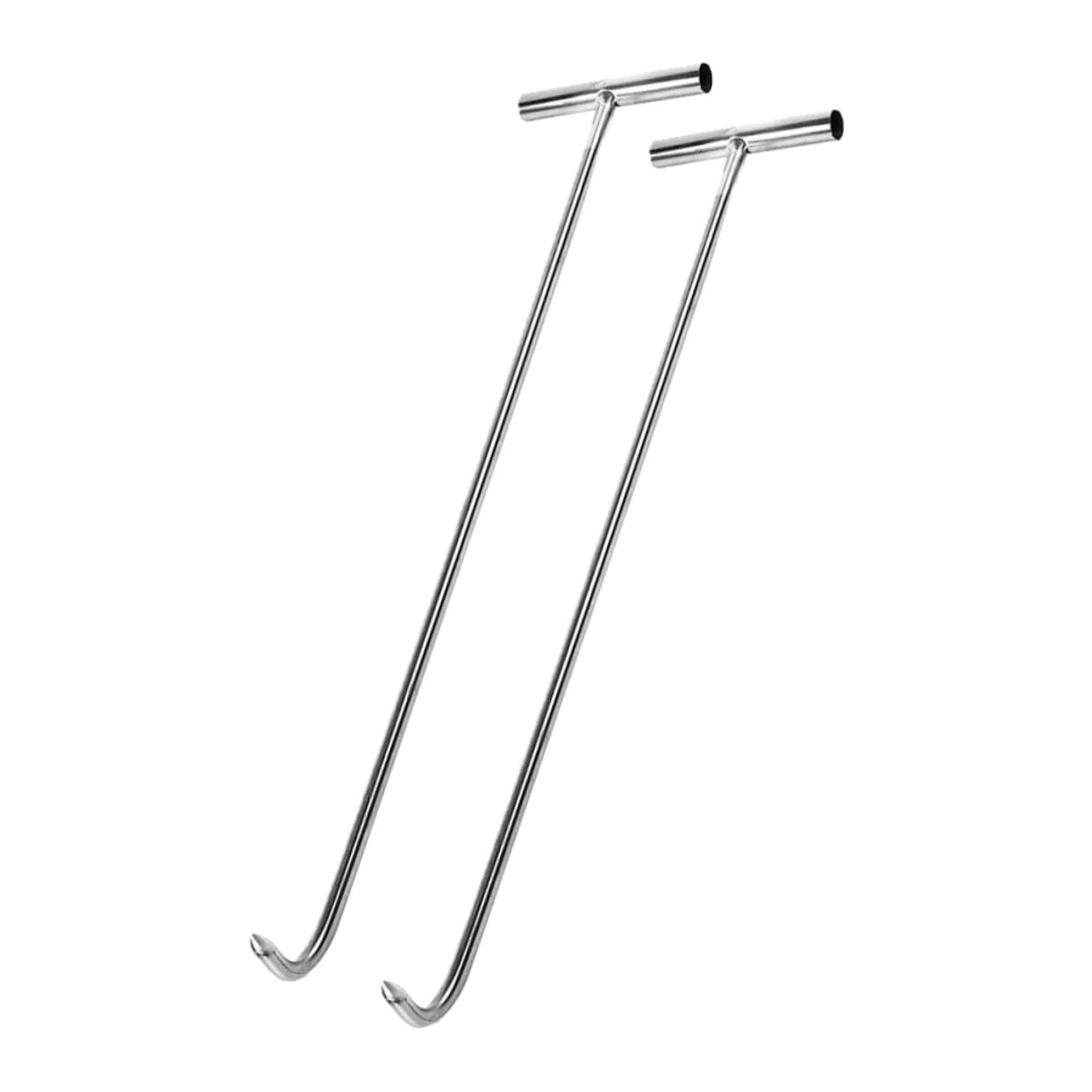 Cabilock 2Pcs Heavy Duty Stainless Steel T Shape Manhole Hook Lifting Tool for Easy Access to Manhole Covers Up Doors and Drainage Systems Wear Resistant Design
