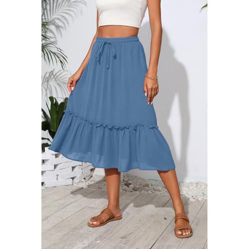 Image of Witsmile High Waist Tiered Skirts for Women Flowy Skirts for Women Long Length with Pockets 2026 Fashion Trendy