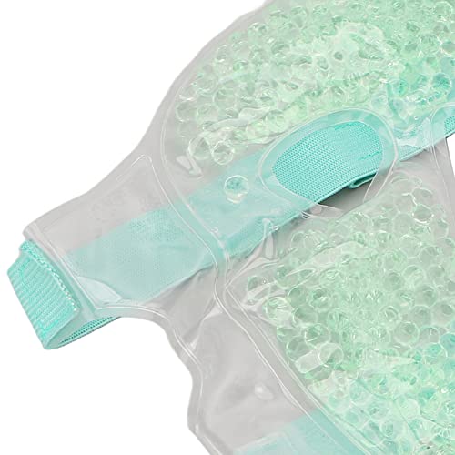 Improve Skin Hot Hot Cold Facial Eye Pack Healthy Reusable Relieve Fatigue Gel Beads Cooling Face for Face Head Neck Shoulders, Cold Facial Ready to Use Strips (Green) - Image 8