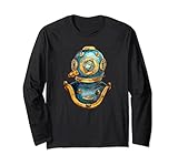 Steampunk Nautical Deep Sea Diver Vintage Diving Helmet Long Sleeve T-Shirt