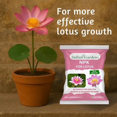 Image of Indian Gardens - NPK for Lotus Fertilizer (500 Grams) | 100% Water Soluble Plant Food | Boosts Flowering & Growth | Ideal for Home, Terrace, Pond & Garden Plants