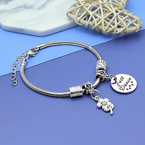 Image of DlaeKua Dance Gifts for Bracelets Jewelry Dance Team Gifts Valentines Day Gift for Dancing Teacher Dancers Birthday Stainless Steel