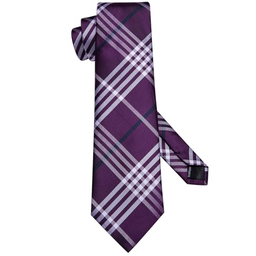 Image of Dubulle Mens Paisley Striped Tie Woven Necktie for Men and Handkerchief Cufflinks Set Wedding Formal Business