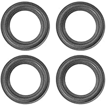 Speaker Foam Edge Surround Rings Rubber Perforated Subwoofer Rings Replacement Parts [for Repair or DIY Speaker Decoration] - 2.5 Inch/Black / 4 Pack