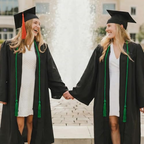 Image of GraduationMall Double Graduation Honor Cords Emerald Green 68 inch
