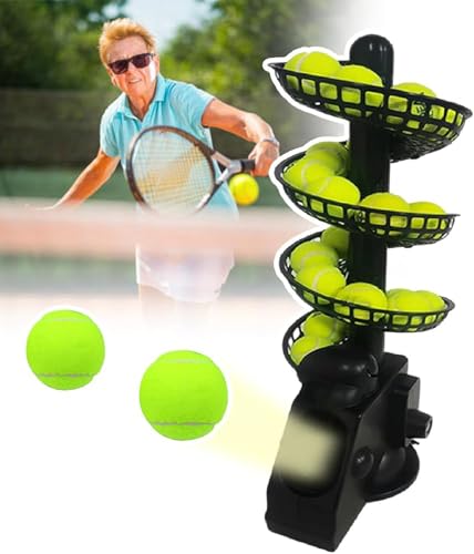 JingNian MáQuina De Saque De Tenis Ligera, MáQuina De Lanzamiento De Pelotas De Tenis, Alimentador De Pelotas De Tenis para Entrenamiento De Todos Los Niveles JingNian MáQuina De Saque De Tenis Ligera, MáQuina De Lanzamiento De Pelotas De Tenis, Alimentador De Pelotas De Tenis para Entrenamiento De Todos Los Niveles