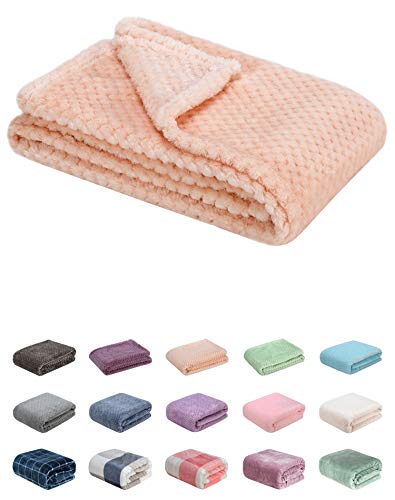 Image of Fuzzy Blanket or Fluffy Blanket for Baby, Soft Warm Cozy Coral Fleece Toddler, Infant or Newborn Receiving Blanket for Crib, Stroller, Travel, Decorative (28Wx40L, XS-Peach)