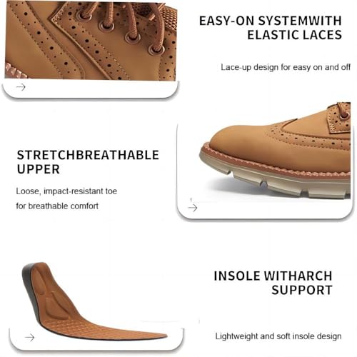 Men's Business Oxford Comfortable Lightweight Leather Casual Walking Breathable Office Flat Non-Slip Cushioned Shoes3