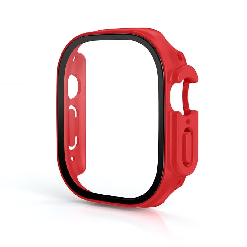 Accessoires Apple Watch Ultra 49mm coque rouge et film écran verre trempé