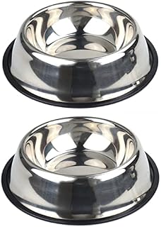 ZHIYE Stainless Steel Pet Bowls for Cats 2 Piece Non-slip Cats Feeding Bowl Small Dogs Cats