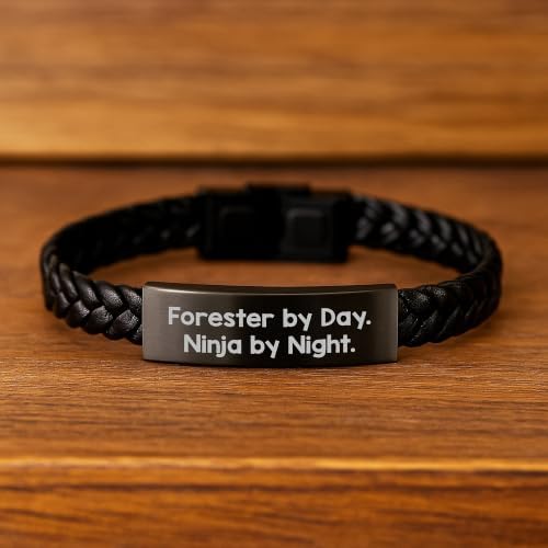 Funny Forester Gifts, Interlaced Leather Bracelet for Forester By Day, Ninja By Night, Men Graduation Unique Gifts for Forester Friends image 5