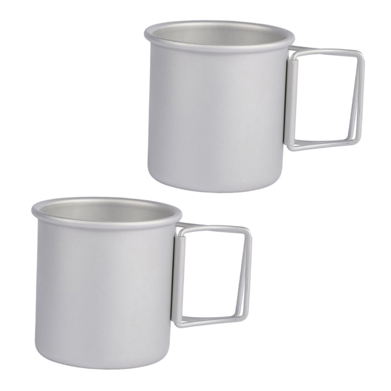 BESTonZON 2stücke Faltbarer Trinkbecher aus Aluminiumlegierung Tragbarer Wasserbecher Faltbarer Griff für Kaffee Bier und Andere Getränke Platzsparend Zusammenklappbar