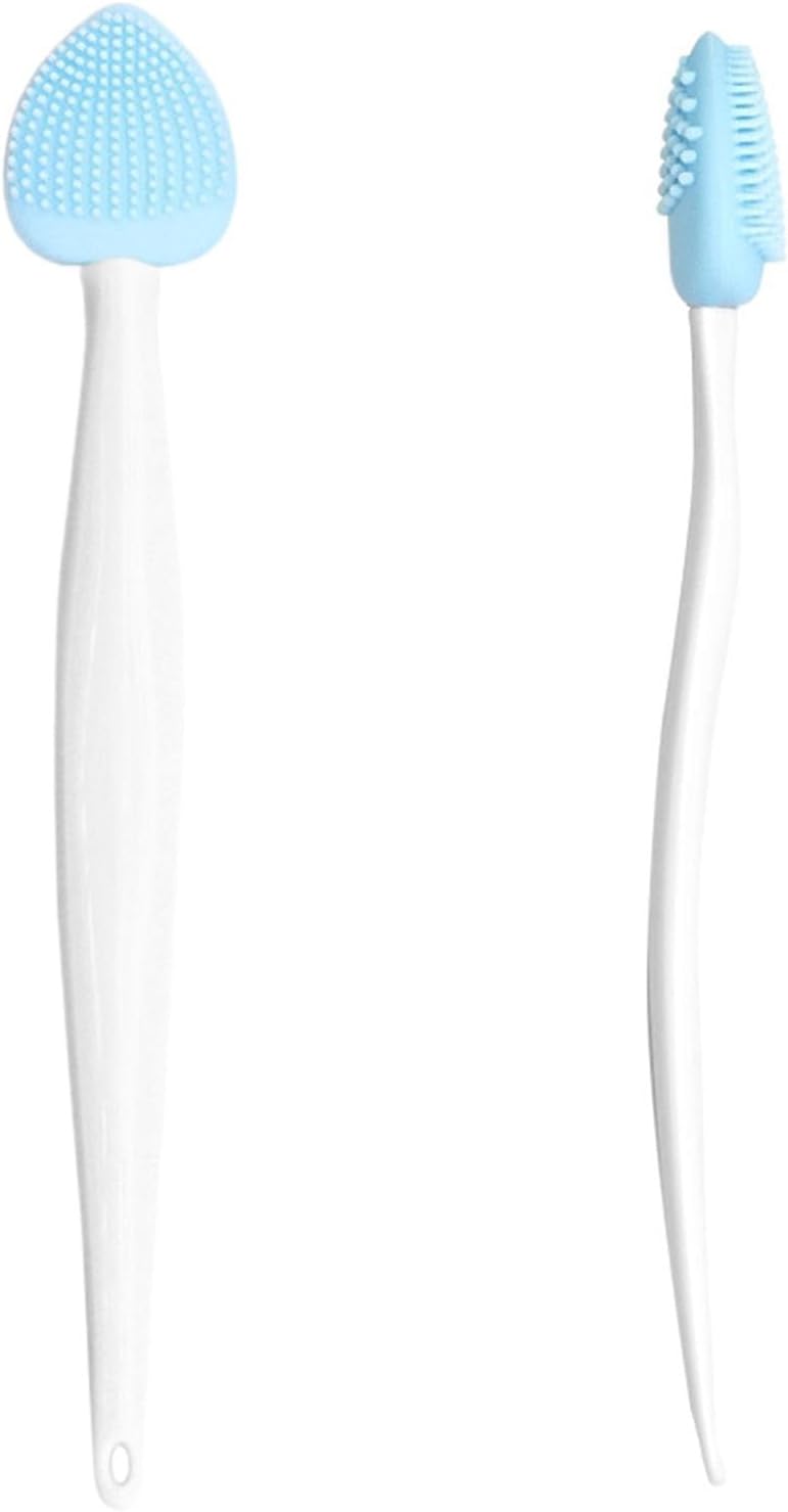 Nose Cleansing Fine Brush – Double-Sided Silicone, Facial Scrubber Tool, Gentle Pore Remover | Soft Bristle Silicone Head Design, Lightweight Travel Facial Blackhead Cleaning Tool for Routine