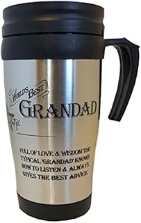 Arora 8839 World's Best Grandad Travel Mug, Stainless Steel, Black