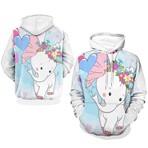 Sweats à capuche manche longue éléphant style original - 7
