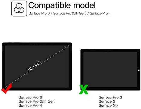 Adeway [2 Pack] Tempered Glass Screen Protector For Surface Pro 6 / Surface Pro 5 / Surface Pro 4, Premium HD Clear, High Responsivity, Scratch Resistant, 12.3 Inch (1724/1726/1807 Model).