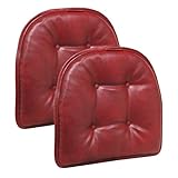 Klear Vu Omega Non-Slip Universal Chair Cushions for Dining Room, Kitchen and Office Use, 2 Pack, Red 2 Count