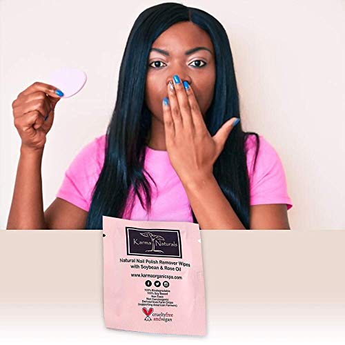 Karma Organic Natural Nail Polish Remover Wipes With Soybean And Rose Oil, 100% Soy Based, Non-Toxic, Vegan, Cruelty-Free – Pack Of 10 #TOP2