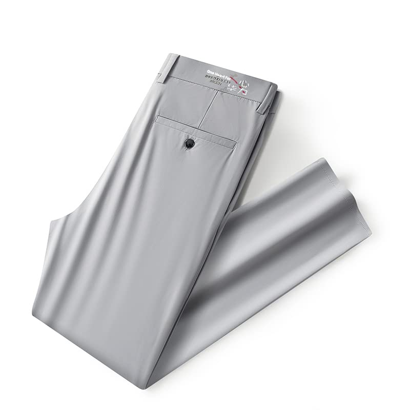 Men Stretch Dress Pants Slim Fit Skinny Suit Pants Flat-Front Bi-Stretch Dress Pant Straight Leg Front Pockets (as1, Waist, Numeric_33, Regular, Grey)3