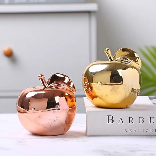 Estatuas de Cerámica Formas de Frutas Doradas x2 miniatura 2