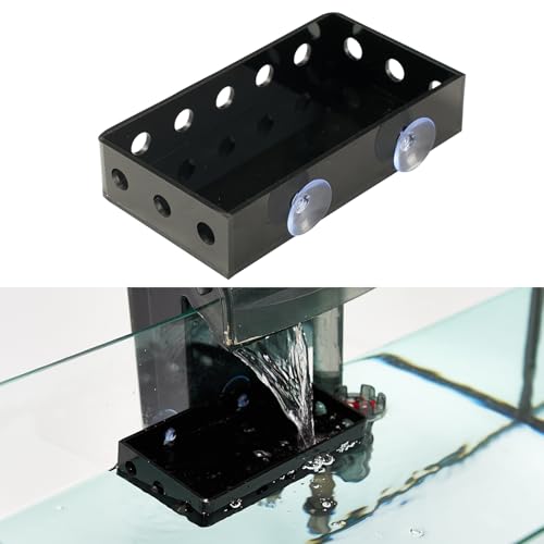 Swirge Aquarium Filter Baffle with Suction Cup, ABS Fish Tank Filter Flow Controller, Square Slow Flow Fish Tank Accessory for Betta Fish Shrimp Tanks