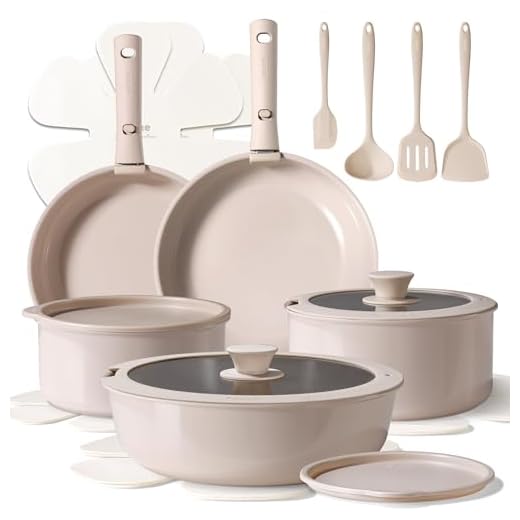 CAROTE Ceramic Nonstick Cookware Set 15 Pieces