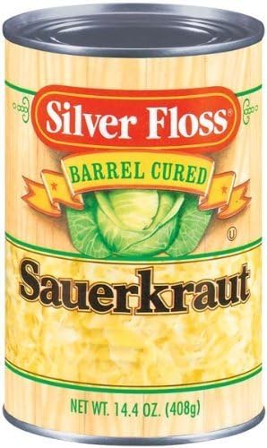 Silver Floss Barrel Cured Sauerkraut 14.4oz Can (Pack of 6) (Choose Flavor Below) (Original)