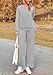 PRETTYGARDEN Womens 2025 Fall 2 Piece Outfits Long Sleeve Pullover Tops Wide Leg Pants Matching Lounge Sets Fashion Clothing (Light Grey,X-Large)