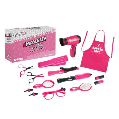 Kit De Juego De Peluquero: Juguete De Salón De Peluquería, Juegos De Simulación De Peinado De Maquillaje, Alisador De Secador De Pelo Interactivo Con Accesorios Realistas | Cumpleaños De Niñas Jueg Ed