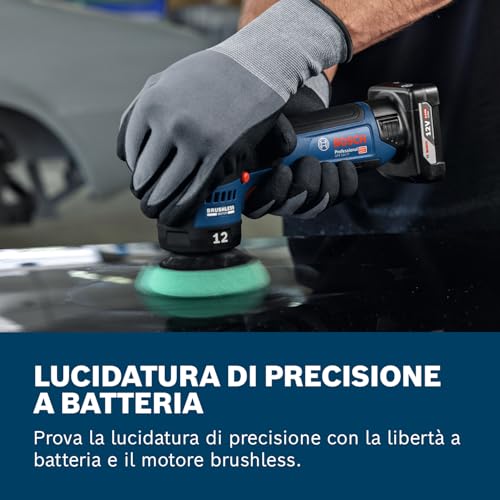 Bosch Professional 12V System Lucidatrice A Batteria Gpx 12V-77 (Incl. Platorello Di Supporto In Velcro Da 77 Mm, Platorello In Schiuma Espansa Per Taglio E Lucidatura Da 77 Mm) - 3