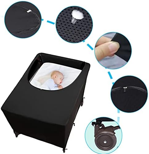 LOVOICE Crib Blackout Cover - Breathable Travel Crib Tent - Protection Canopy for Cots, Bed Darkening Cover Tent For Indoor Or Outdoor for Sleeping or Play