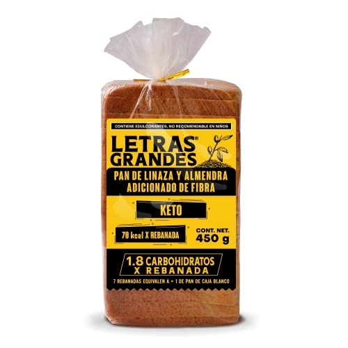 Keto, Pan Keto Linaza-almendra 1.8carb, 70cal, 10gr Proteína X Rebanada