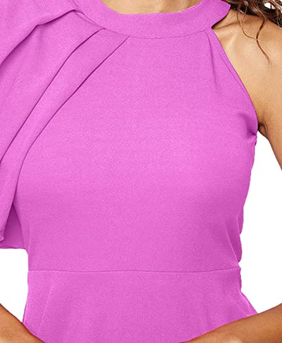 Image of Uptownie Lite Women's Stretchable Solid Fit & Flare Skater High Neck Knee-Length Dress