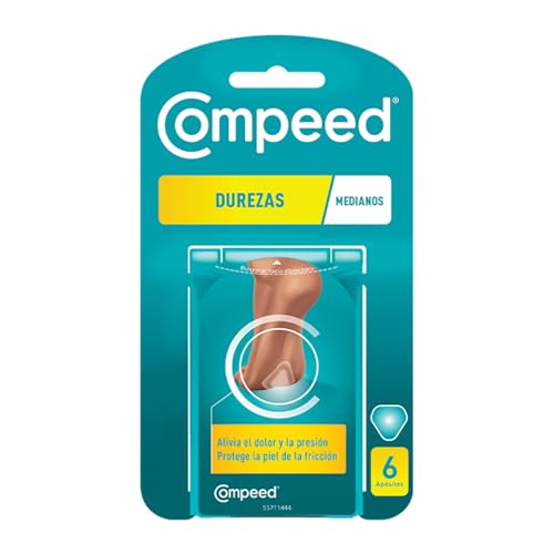 COMPEED Durezas Medianas, Eliminación Rápida, Alivio del Dolor, Pack 6 uds.