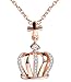 Produktbild Yumilok Roségold 925 Sterling Silber Zirkonia Kreuz Krone Anhänger Halskette Verstellbare Kette mit Anhänger für Damen Mädchen