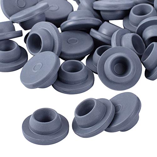 OLYCRAFT 150 Stück Fläschchen Gummistopfen Pilz Selbstheilende Injektionsöffnungen 20 mm Gummiflaschenstopfen Passend Für 13 mm / 0.5-Öffnung Für Glasfläschchen Und Flüssigkulturgefäße Cover
