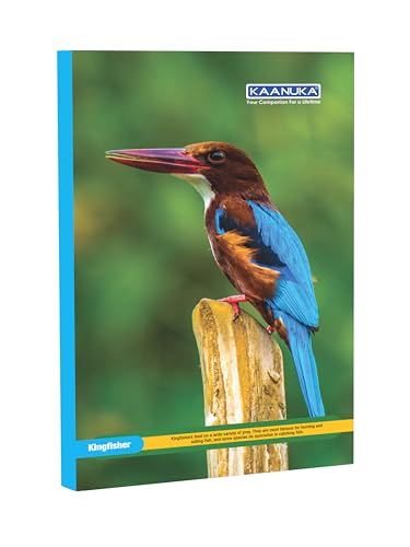 Image of KAANUKA Long Size Notebook - 300 Pages, Ruled, Single Line, Long Size - 27.2cm X 16.7cm, Pack Of 6 Notebooks, Long Size Single Line Notebooks for School and College Students