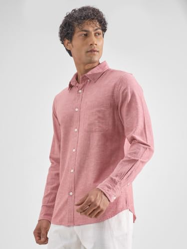 Image of Highlander Men Men's Relaxed Fit Casual Shirt | Cotton Linen | Relaxed fit | Full Sleeves|Premium Shirt for Man