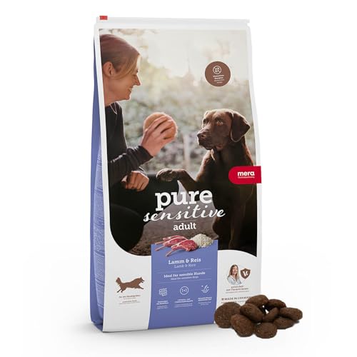 MERA Pure Sensitive Agneau et Riz, Croquettes pour Chien adulte Sensibles, aliment sans Blé et sans sucre (4 kg)